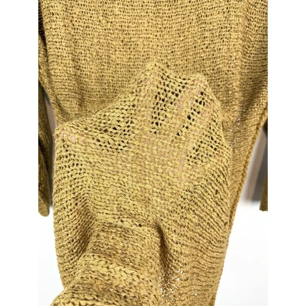 Free People FP Beach Cover-Up Tunic Beach Resort Swim Pool Oversized Gold Sz XS